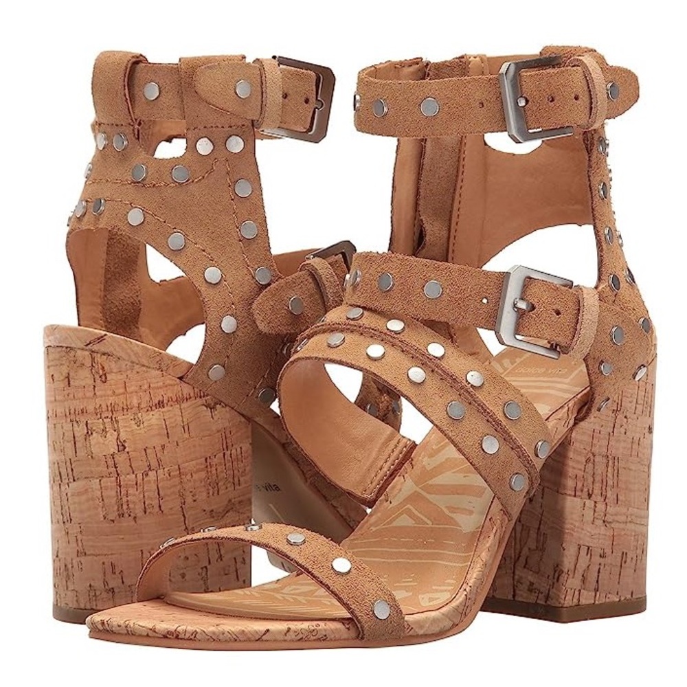 Dolce Vita Effie Block Sandal in Brown Suede - Size 8